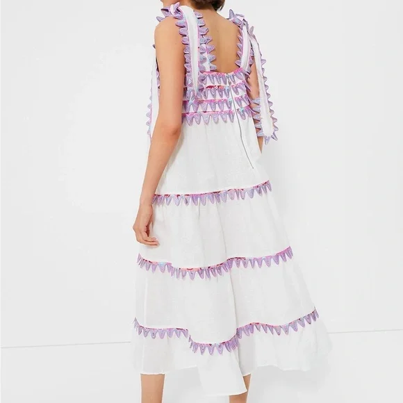 Tuckernuck Dress CeliaB Kelly Linen Blend Midi Sz S - Picture 4 of 15